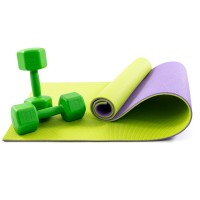 Килимок для йоги, фітнесу, спорту (йога мат, каремат) + гантелі для фітнесу 2шт по 3кг OSPORT Set 78 (n-0108)