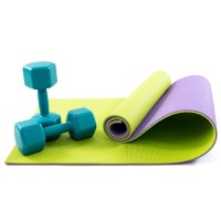 Килимок для йоги, фітнесу, спорту (йога мат, каремат) + гантелі для фітнесу 2шт по 3кг OSPORT Set 78 (n-0108)