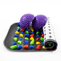 Массажный ортопедический коврик для детей + полусфера массажная массажер для ног 2шт OSPORT Set 43 (n-0073)