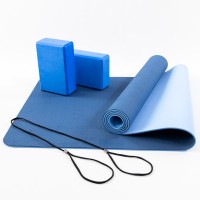 Килимок для йоги, каремат для фітнесу та спорту (йогамат) + блок для йоги (цегла) 2шт OSPORT Set 88 (n-0118)