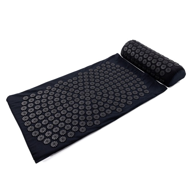 Масажний акупунктурний килимок для йоги + валик для масажу спини/шиї/ніг/тіла OSPORT Yoga Relax Pro (apl-036)