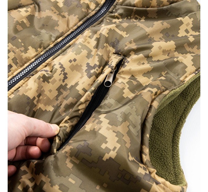 Жилетка флісова тактична жилет армійський, тепла демісезонна військова безрукавка піксель OSPORT (ty-0043)