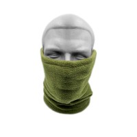 Теплый флисовый бафф (шарф-труба) зимний, хаки (TK-0005)