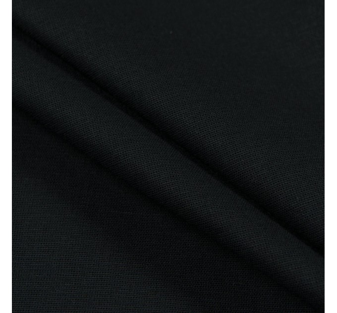Ткань бязь гладкокрашенная однотонная хлопковая 120/м2 150 см Черный (TK-0028)