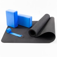 Коврик для йоги (каремат для фитнеса) + блок для йоги 2шт + ремень для йоги OSPORT Set 85 (n-0115)