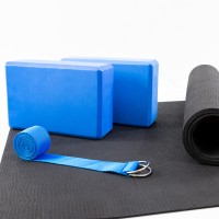 Килимок для йоги (каремат для фітнесу) + блок для йоги 2шт + ремінь для йоги OSPORT Set 85 (n-0115)