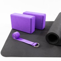Килимок для йоги (каремат для фітнесу) + блок для йоги 2шт + ремінь для йоги OSPORT Set 85 (n-0115)