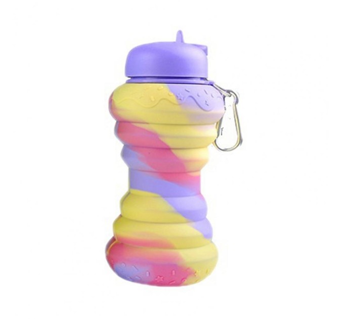 Спортивна складна пляшка для води з карабіном, пляшечка для спорту та тренувань 600мл OSPORT (MS 4961)