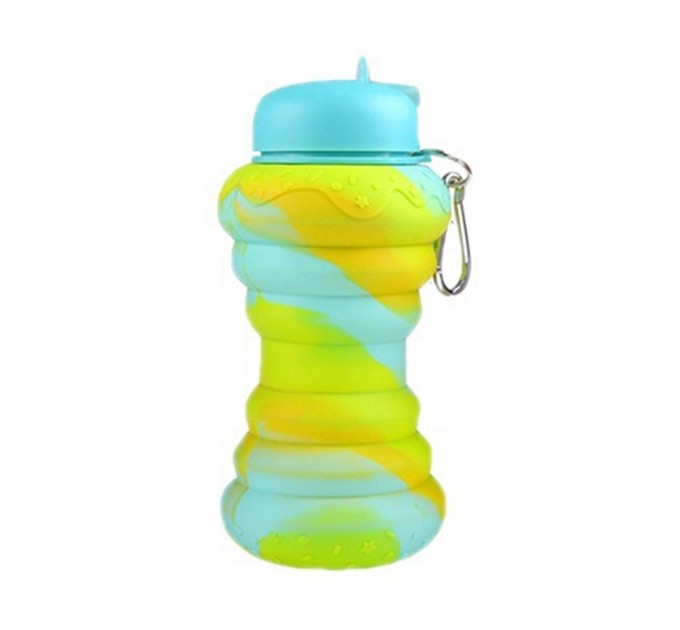 Спортивна складна пляшка для води з карабіном, пляшечка для спорту та тренувань 600мл OSPORT (MS 4961)