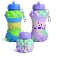 Спортивная складная бутылка для воды с карабином, бутылочка для спорта и тренировок 550мл OSPORT (MS 4962)