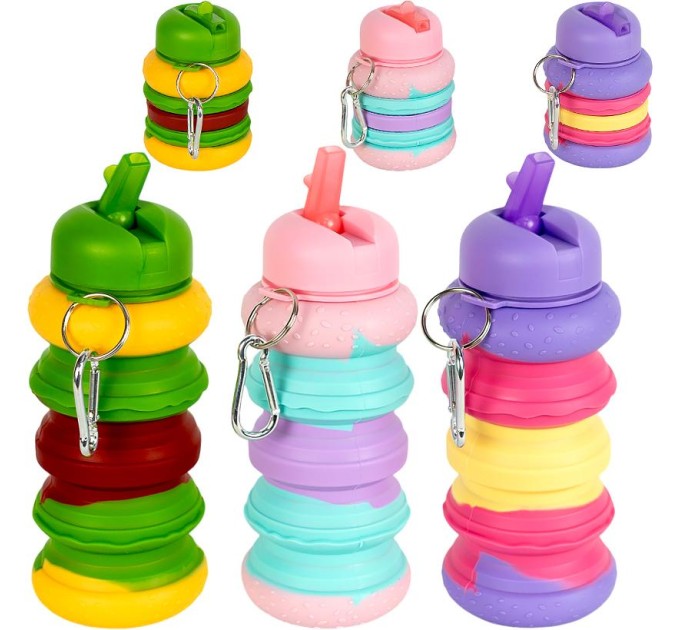 Спортивна складна пляшка для води з карабіном, пляшечка для спорту та тренувань 550мл OSPORT (MS 4953)