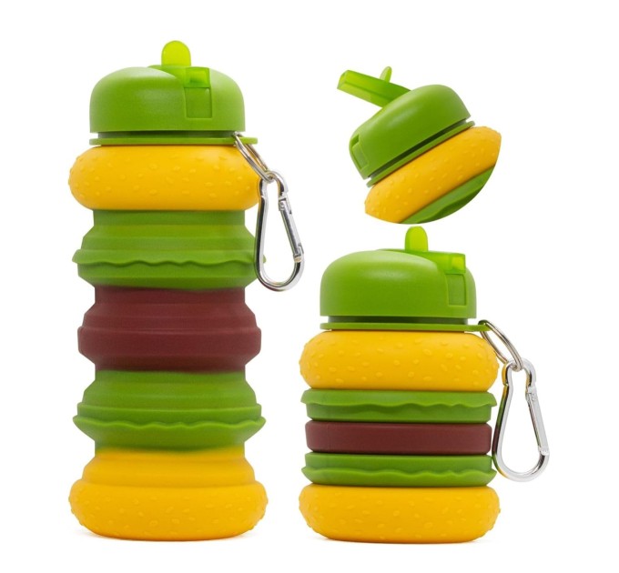 Спортивна складна пляшка для води з карабіном, пляшечка для спорту та тренувань 550мл OSPORT (MS 4953)