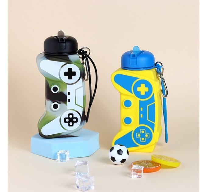 Спортивна складна пляшка для води з карабіном, пляшечка для спорту та тренувань 550мл OSPORT (MS 4955)