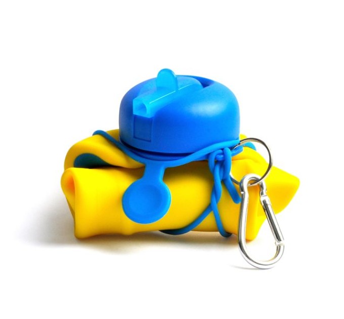 Спортивна складна пляшка для води з карабіном, пляшечка для спорту та тренувань 550мл OSPORT (MS 4955)