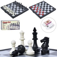 Настольная магнитная игра (дорожный игровой набор) 3в1 шахматы шашки и карты, компактный игральный набор для путешествий OSPORT (689-D5)