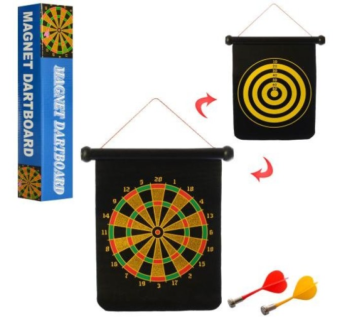 Дартс магнитный двухсторонний 25 см, мягкая мишень дротики с магнитом OSPORT (MS 0101)