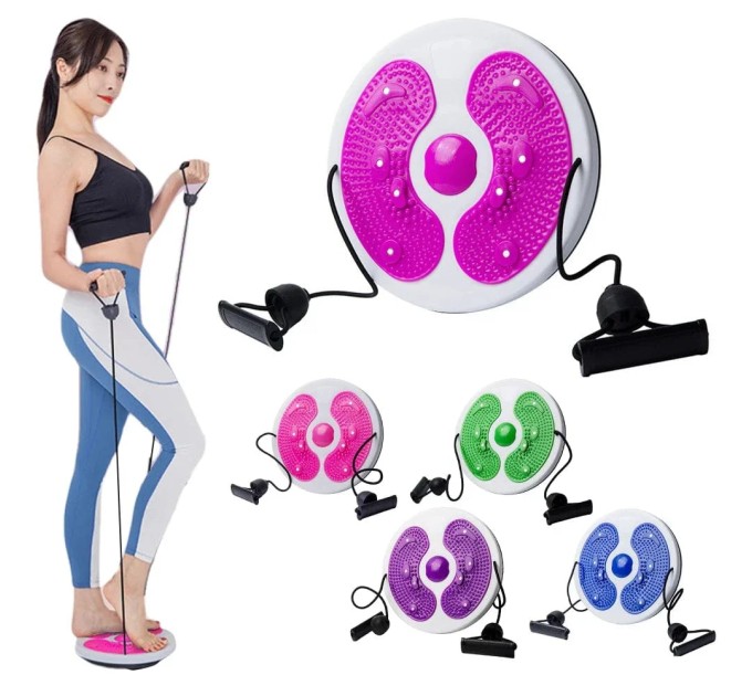 Диск здоровья Грация массажный с эспандерами (тренажер для талии, позвоночника, пресса) OSPORT (MS 4977)