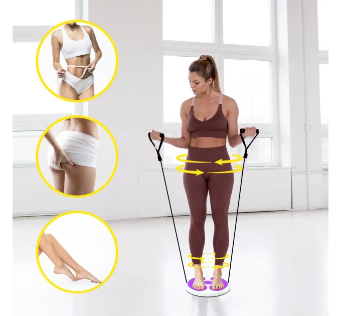 Диск здоровья Грация массажный с эспандерами (тренажер для талии, позвоночника, пресса) OSPORT (MS 4977)