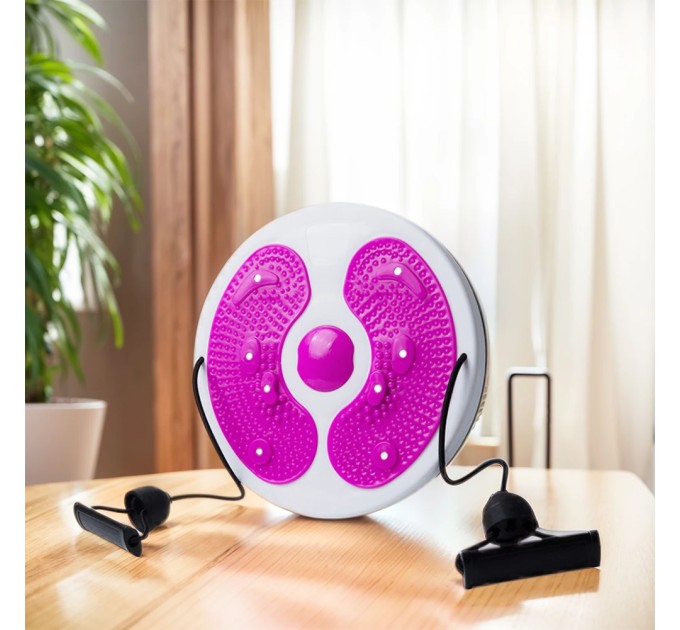 Диск здоровья Грация массажный с эспандерами (тренажер для талии, позвоночника, пресса) OSPORT (MS 4977)