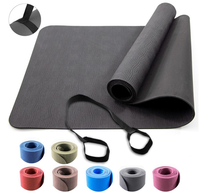 Коврик для йоги и фитнеса EVA 4мм OSPORT Yoga Pro (йога мат, каремат спортивный, гимнастический коврик для тренировок) + ручка переноска (OF-0340)
