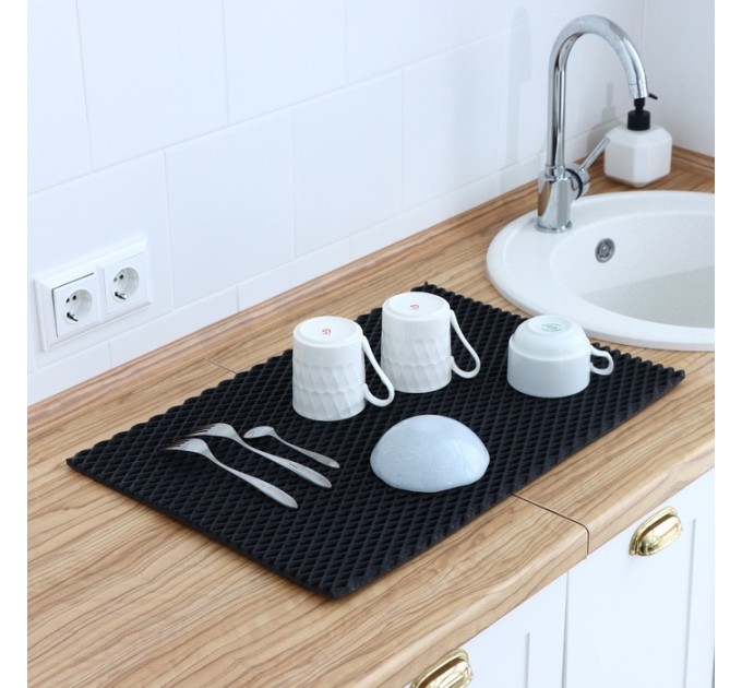 Килимок для сушіння посуду (килимок для кухні підкладка під мокрий посуд) 60х50 см OSPORT (R-00055)