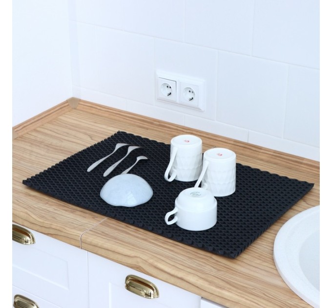 Килимок для сушіння посуду (килимок для кухні підкладка під мокрий посуд) 60х50 см OSPORT (R-00055)