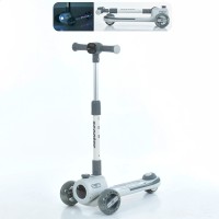 Самокат триколісний дитячий (підлітковий) з ПУ колесам, підсвічуванням музикою та фарою OSPORT (JR3-135-GR)