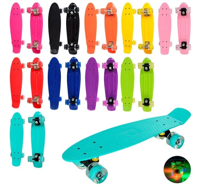 Скейт (скейтборд) дитячий пластиковий, пенні борд 56x14см колеса з ПУ з підсвічуванням OSPORT (МS 0848-9)