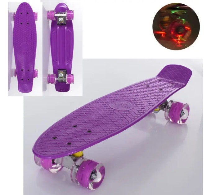 Скейт (скейтборд) дитячий пластиковий, пенні борд 56x14см колеса з ПУ з підсвічуванням OSPORT (MS 0848)