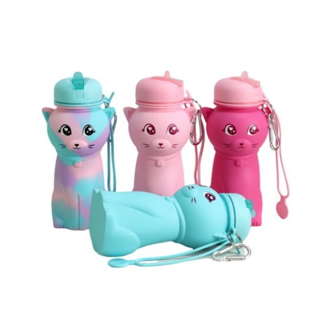 Спортивная складная бутылка для воды с карабином, бутылочка для спорта и тренировок 550мл OSPORT (MS 4954)