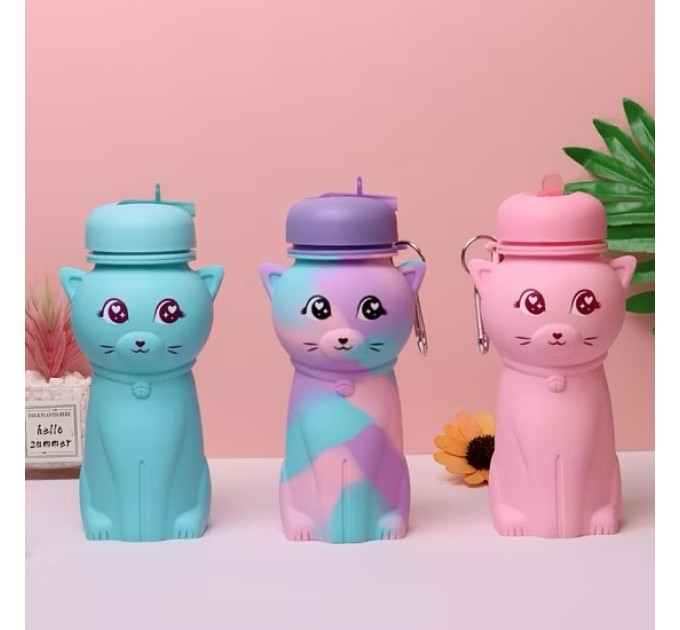 Спортивная складная бутылка для воды с карабином, бутылочка для спорта и тренировок 550мл OSPORT (MS 4954)