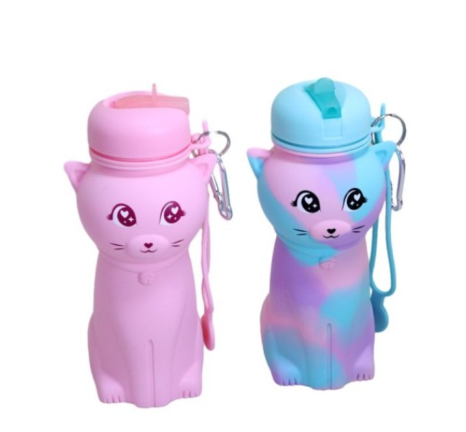 Спортивная складная бутылка для воды с карабином, бутылочка для спорта и тренировок 550мл OSPORT (MS 4954)