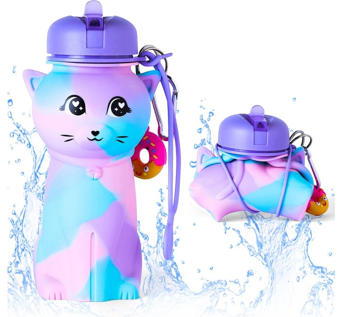 Спортивная складная бутылка для воды с карабином, бутылочка для спорта и тренировок 550мл OSPORT (MS 4954)