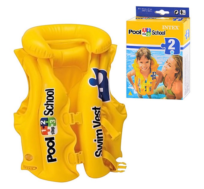 Дитячий надувний рятувальний жилет пляжний для плавання (інтекс) Intex (58660)