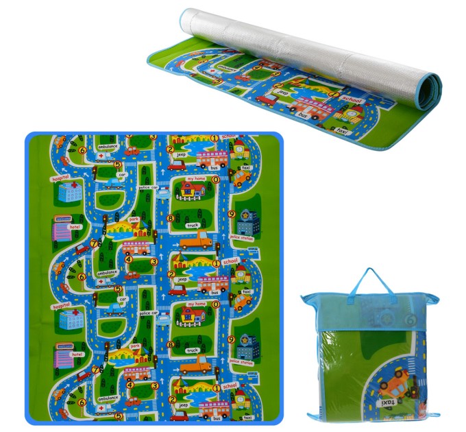 Дитячий розвиваючий ігровий килимок (тепла підлога) OSPORT Містечко (M 5805)