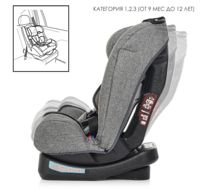 Автокресло детское для машины (кресло для авто) с регулируемым подголовником Step Bambi (ME 1017-11)