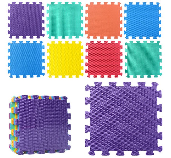 Дитячий масажний ігровий килимок-пазл для повзання (тепла підлога) 9 шт. 1см OSPORT (M 2630)
