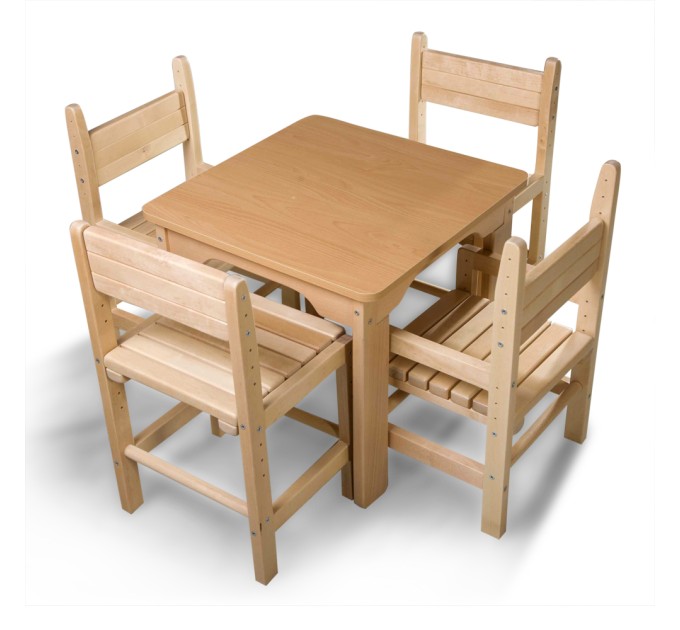 Набор детской мебели из бука (1 стол, 4 стула) SportBaby (Baby-5)