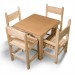 Набір дитячих меблів із сосни (1 стіл, 4 стільці) SportBaby (Baby-4)