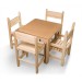Набір дитячих меблів із сосни (1 стіл, 4 стільці) SportBaby (Baby-4)