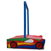 Дитяча пісочниця Машинка 1,45х1,45м з навісом та кришкою SportBaby (Пісочниця-12)