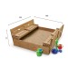 Детская песочница 2х2м с крышкой и скамейками SportBaby (Песочница-31)