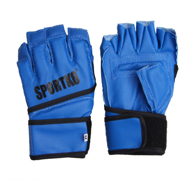 Перчатки с открытыми пальцами кожаные Sportko (ПД-4)