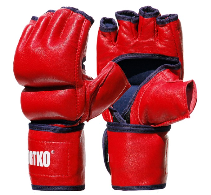 Битки с открытыми пальцами кожаные Sportko (ПК-5)