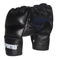 Битки с открытыми пальцами кожаные Sportko (ПК-5)