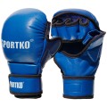 Перчатки с открытыми пальцами кожаные Sportko (ПК-7)