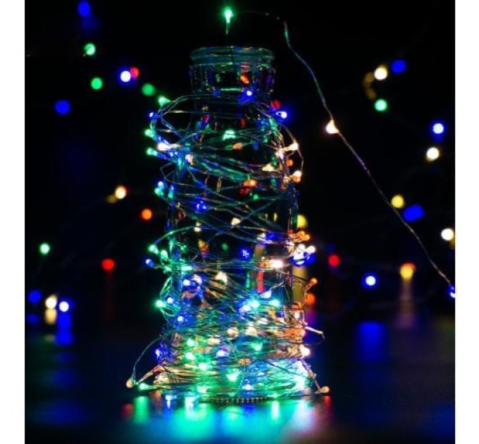 Гирлянда новогодняя (украшение) цветная наружная светодиодная для дома 10м Colored Stenson (R82857)