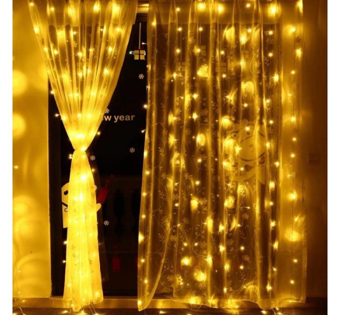 Гірлянда новорічна (прикраса на ялинку) зовнішня світлодіодна для дому 10м Yellow Stenson (R82856)