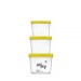 Судки пластикові (набір контейнерів) для їжі харчової судочок з різьбленням 3шт Stenson (NP-70ж)