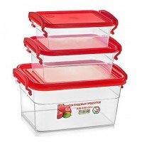 Судки пластиковые (набор контейнеров) для еды пищевой судочек 3шт Stenson (NP-62)